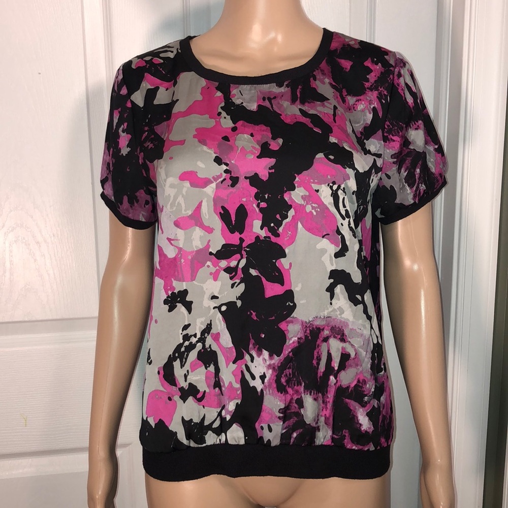 DKNY Black Print Top S